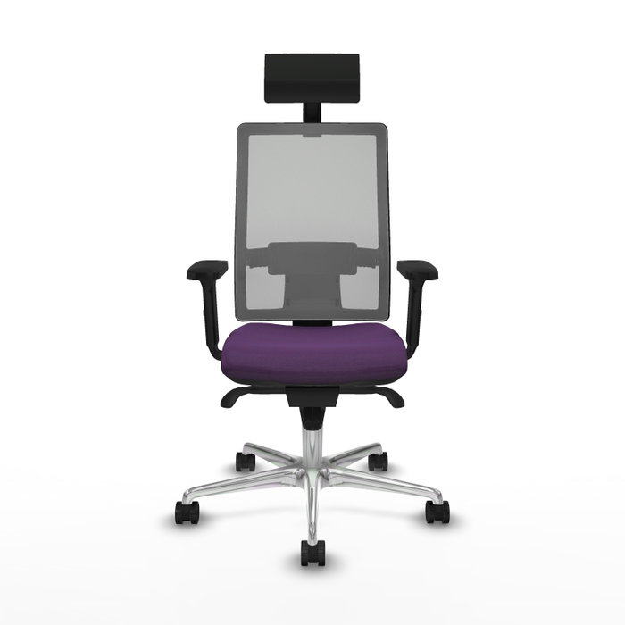 PIQUERAS Y CRESPO Silla de oficina Horna con mecanismo Sincro, Tela Morada y Malla Gris PIQUERAS Y CRESPO Silla de oficina Horna con mecanismo Sincro, Tela Morada y Malla Gris