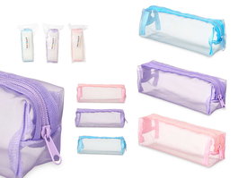 Pincello Estuche Rejilla Surtidos 22 x 7 x 7 cm Azul, Rosa, Violeta (Set de 24)