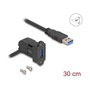 DeLOCK 67153 Módulo Keystone USB-A hembra 45° a USB-A macho con cable de 30 cm