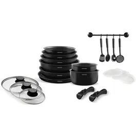 Arthur Martin AM558 Batería de Cocina de Inducción, 20 Piezas de Aluminio con Mango Extraíble para Todo Tipo de Fuegos, Incluida Inducción