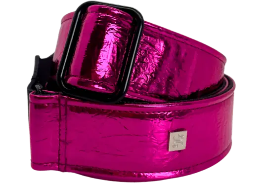 GETM Correa Distressed Vernice Fuchsia para Guitarra y Bajo, Polipiel, Nailon, Piel, Ajustable hasta 165 cm