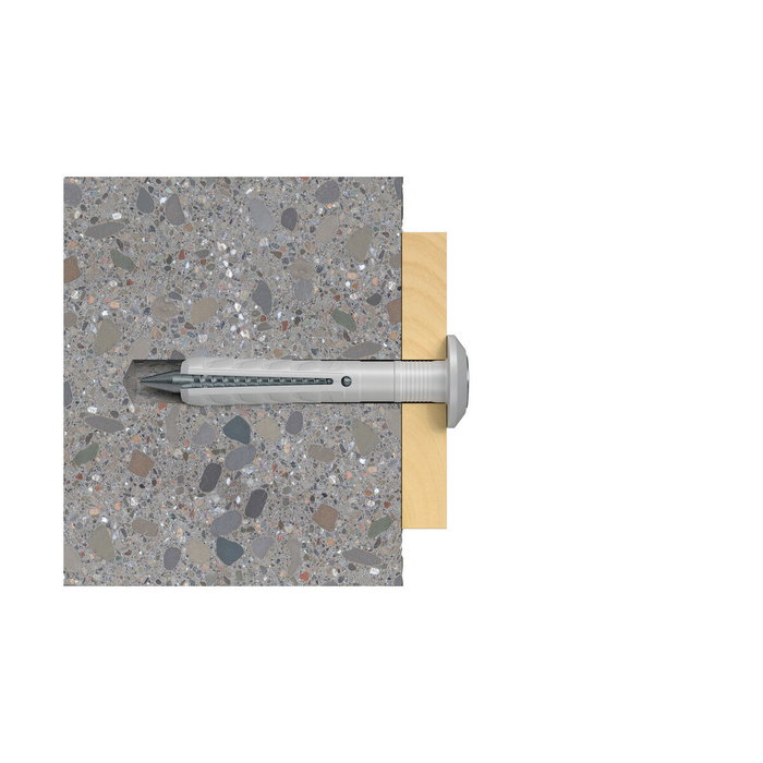 Fischer Tacos clavo ø6 x 40 mm / 7 p + tornillos cabeza avellanada ø3,7 x 48 mm, caja 50 uds