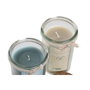 DKD Home Decor Surtido de 2 Velas de Cristal con Tapa, Azul y Blanco, 140 g cada una