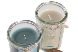 DKD Home Decor Vela Azul Blanco Cristal 6 x 10 x 6 cm (2 Unidades)