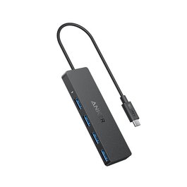 Anker Ultra Slim - Hub USB-C a 4x USB-A 3.2 Gen 1 (5 Gbit/s), Negro, Plug & Play, con cable 20cm