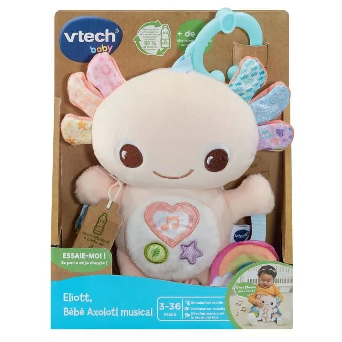 Vtech Baby Eliott Axolotl Musical Juguete Bebé (Botellas de Plástico Recicladas) VTE3417765778056
