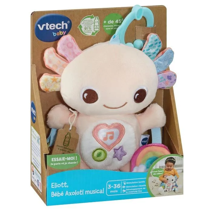 Vtech Baby Eliott Axolotl Musical Juguete Bebé (Botellas de Plástico Recicladas) VTE3417765778056