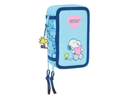 SAFTA Estuche Triple Snoopy Love 37 Piezas