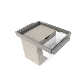Emuca Kit de bandeja auxiliar, cesto y bastidor regulable Quartz para armarios, guías de cierre suave y extracción total, Módulo 70cm, Acabado Titanio