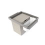 Emuca Kit de bandeja auxiliar, cesto y bastidor regulable Quartz para armarios, guías de cierre suave y extracción total, Módulo 70cm, Acabado Titanio
