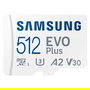 Samsung MB-MC512S 512 GB Tarjeta de memoria MicroSDXC UHS-I Evo Plus, hasta 160 MB/s, Clase A2 V30 U3, Blanco (2024)
