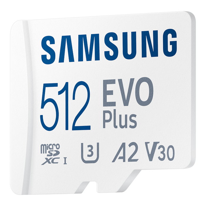 Samsung MB-MC512S 512 GB Tarjeta de memoria MicroSDXC UHS-I Evo Plus, hasta 160 MB/s, Clase A2 V30 U3, Blanco (2024) Samsung MB-MC512S 512 GB Tarjeta de memoria MicroSDXC UHS-I Evo Plus, hasta 160 MB/s, Clase A2 V30 U3, Blanco (2024)