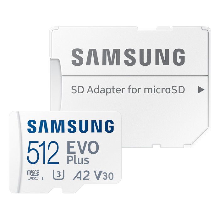 Samsung MB-MC512S 512 GB Tarjeta de memoria MicroSDXC UHS-I Evo Plus, hasta 160 MB/s, Clase A2 V30 U3, Blanco (2024) Samsung MB-MC512S 512 GB Tarjeta de memoria MicroSDXC UHS-I Evo Plus, hasta 160 MB/s, Clase A2 V30 U3, Blanco (2024)