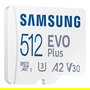 Samsung MB-MC512S 512 GB Tarjeta de memoria MicroSDXC UHS-I Evo Plus, hasta 160 MB/s, Clase A2 V30 U3, Blanco (2024)