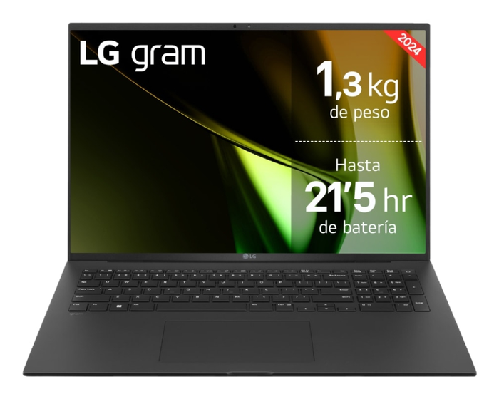 LG Gram 17Z90S Portátil 17'' (43,2 cm) WQXGA, Intel Core Ultra 7 155H, 16 GB RAM LPDDR5, 512 GB SSD, Wi-Fi 6E, Windows 11 Home Español, Negro
