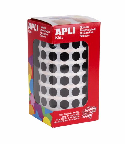 Apli Gomets Permanentes Redondos Ø10,5mm Negro 5.192 uds. Apli Gomets Permanentes Redondos Ø10,5mm Negro 5.192 uds.
