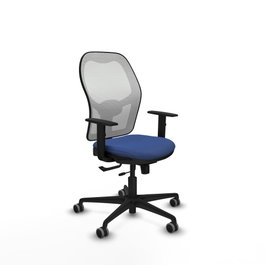 PIQUERAS Y CRESPO Silla de oficina Jorquera con mecanismo Sincro/Traslack Azul marino y Blanco