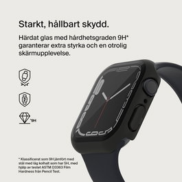Belkin Protector de Pantalla Templado TemperedCurve Bumper para Apple Watch Series 4-9 y SE 1-3, Modelos 44mm/45mm, Negro