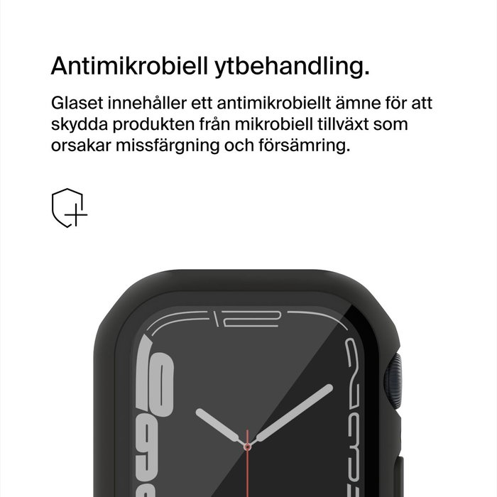 Belkin Protector de Pantalla Templado TemperedCurve Bumper para Apple Watch Series 4-9 y SE 1-3, Modelos 44mm/45mm, Negro