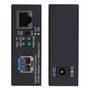 StarTech.com MCM1110SMLC20 Convertidor de Medios Fibra Óptica Monomodo, Gigabit 10/100/1000 Mbps a 1000Base-LX LC, 20 km, Carcasa de Metal, TAA, Negro