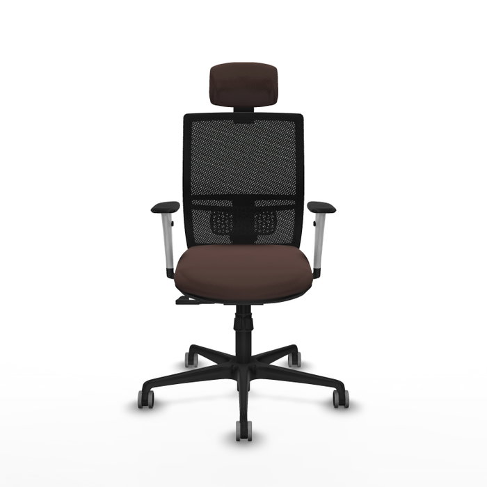 PIQUERAS Y CRESPO Silla de oficina Yunquera con mecanismo Sincro, Marrón oscuro y Negro PIQUERAS Y CRESPO Silla de oficina Yunquera con mecanismo Sincro, Marrón oscuro y Negro