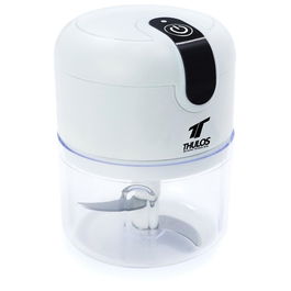 Thulos Mini Picadora de Alimentos Recargable USB, TH-PC252, 250ml, 30W, con 3 Cuchillas de Acero Inoxidable, Color Blanco