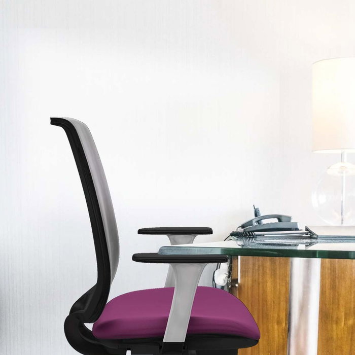 PIQUERAS Y CRESPO Alares Silla de oficina con mecanismo sincro, malla negra y asiento amarillo