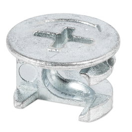 HERRAJES ALK Excentrica 15-10 Con Borde Espesor 12 Zamak Zincado Int.6Mm. Diam.Exterior 16,5Mm.