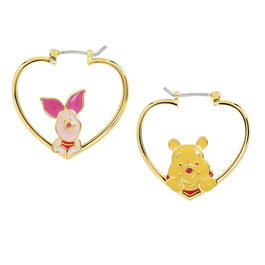 DISNEY Pendientes de plata con motivo Winnie the Pooh, diseño coleccionable, para mujer