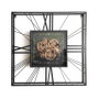 DKD Home Decor Reloj de Pared de Metal y Cristal Negro y Dorado 80x80 cm
