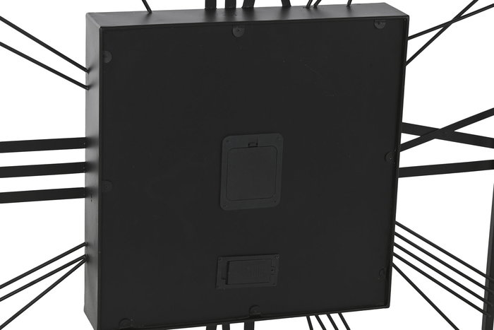 DKD Home Decor Reloj de Pared Loft Negro Dorado Metal Cristal 80 x 80 cm