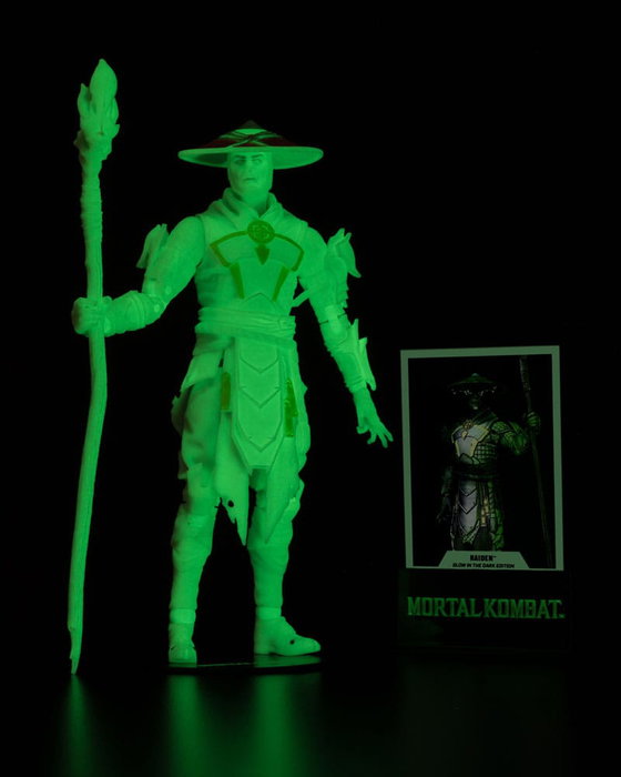 Mortal Kombat Figura Glow in the Dark Edition Raiden (Gold Label) 18 cm