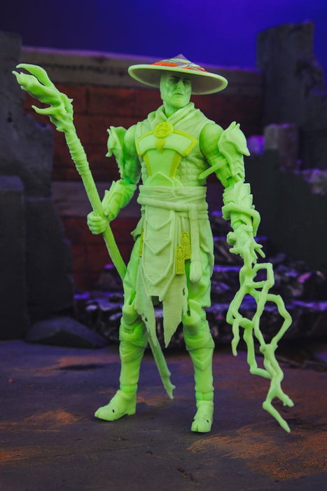 Mortal Kombat Figura Glow in the Dark Edition Raiden (Gold Label) 18 cm