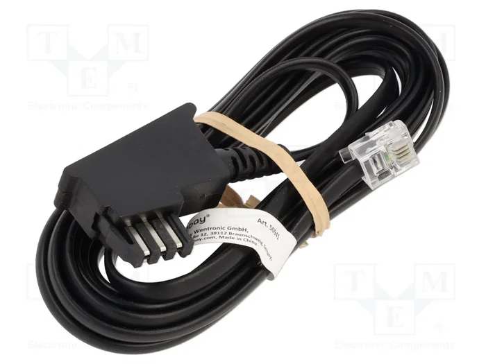 GOOBAY Cable telefónico RJ11 a TAE F 3m negro
