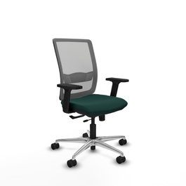 PIQUERAS Y CRESPO Silla de oficina Haches con mecanismo Sincro/Traslack, Verde botella y Gris