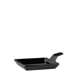 APS Platillo Mini Buffet con Mango, Melamina, Negro, 9.5x9.5 cm