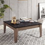Hanah Home Mesa de Centro 85x85x35 cm Nogal y Negro