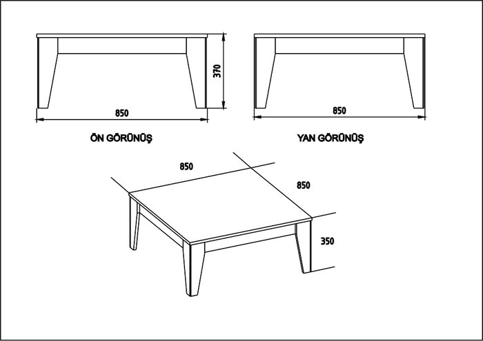 Hanah Home Mesa de Centro 85x85x35 cm Nogal y Negro