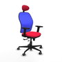 PIQUERAS Y CRESPO Silla de oficina Jorquera con mecanismo Sincro/Traslack, Rojo y Azul
