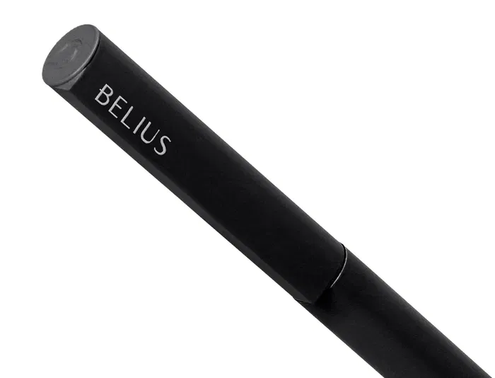 Belius Rocket B Bolígrafo de Aluminio Negro Tinta Azul Caja Cilíndrica Minimalista 0,8 mm