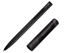 Belius Rocket B Bolígrafo de Aluminio Negro Tinta Azul Caja Cilíndrica Minimalista 0,8 mm