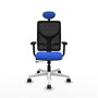 PIQUERAS Y CRESPO Silla de oficina Motilla con mecanismo Sincro/Traslack, Azul y Negro