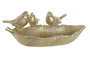 DKD Home Decor Centro de Mesa de Resina con Pájaros Dorado