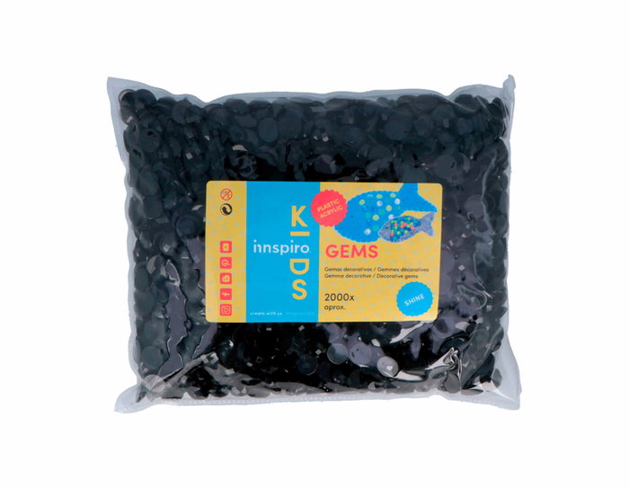Innspiro Gemas decorativas acrílicas círculo negro opaco 10mm 2000u Innspiro Gemas decorativas acrílicas círculo negro opaco 10mm 2000u