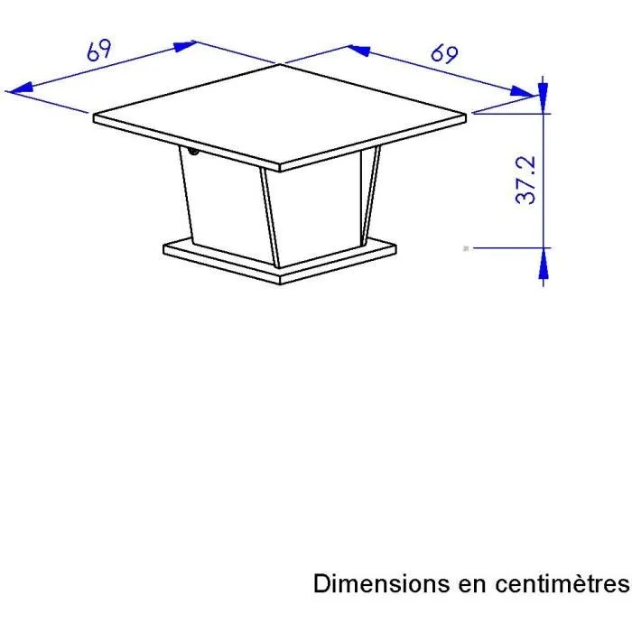 Diagone Mesa de centro ATOS Cuadrada Roble Helvezia / Blanco 69 x 69 x 38 cm