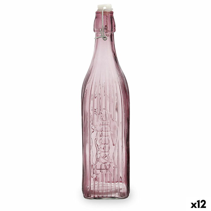 Quid Botella con Tapón Vidrio Viba 1 L Rosa (12 Unidades) inevitable
