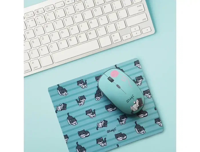 Wondee Pack Ratón Inalámbrico + Alfombrilla Mr. Wonderful con Estampado de Gatitos