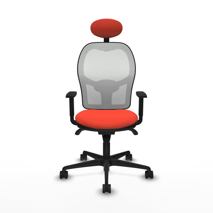 PIQUERAS Y CRESPO Silla de oficina Jorquera con mecanismo Sincro, Naranja oscuro y Blanco