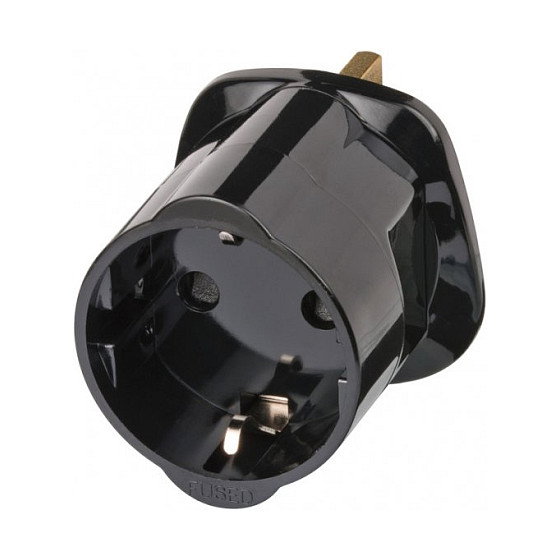 Brennenstuhl Adaptador de Viaje GB a DE Negro con Fusible de 13 A Brennenstuhl Adaptador de Viaje GB a DE Negro con Fusible de 13 A