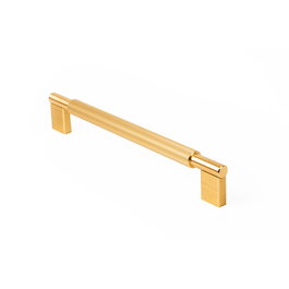 Viefe Tirador Arpa Aluminio Efecto Inox, Latón Cepillado, Negro Cepillado Dist. Agujero 192Mm